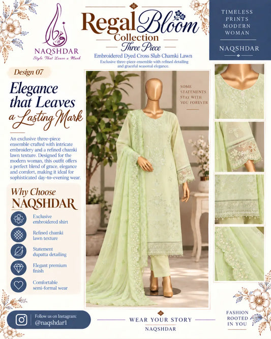 Queen of Hearts Calm Canvas mint green unstitched chamki lawn 3 piece main catalog view
