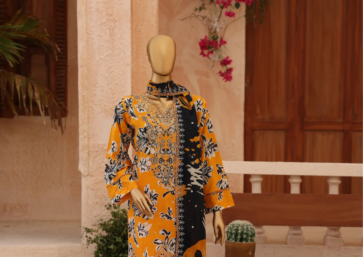CASCA Amber Noir Mosaic Design 03 outfit and dupatta view