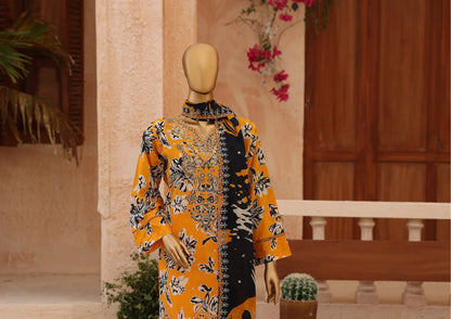 CASCA Amber Noir Mosaic Design 03 outfit and dupatta view