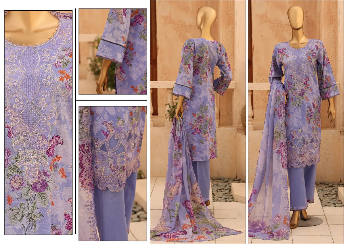 CASCA Lavender Mist Paisley Design 04 embroidery and back details