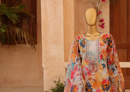 CASCA Coral Mosaic Bloom Design 06 outfit and dupatta view