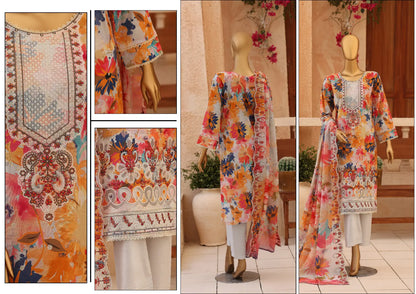 CASCA Coral Mosaic Bloom Design 06 embroidery and back details