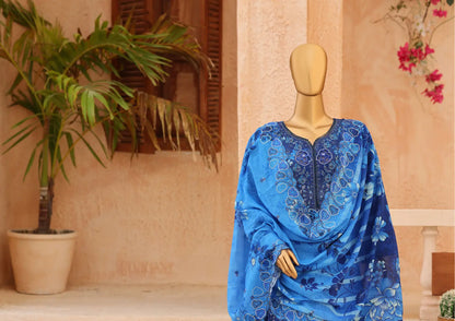CASCA Sapphire Blue Medallion Design 09 outfit and dupatta view