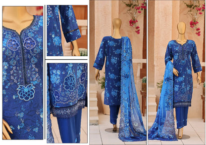 CASCA Sapphire Blue Medallion Design 09 embroidery and back details
