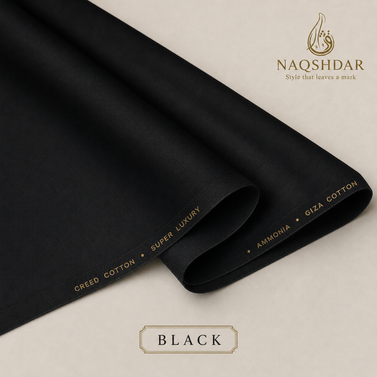 Creed Cotton in Black – Ahmed Jamal Dyeing liquid ammonia finish