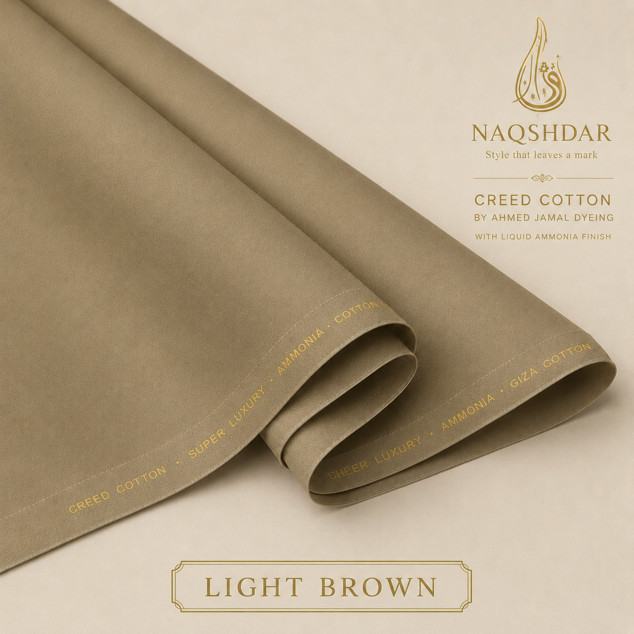 Creed Cotton in Light Brown – Ahmed Jamal Dyeing liquid ammonia finish