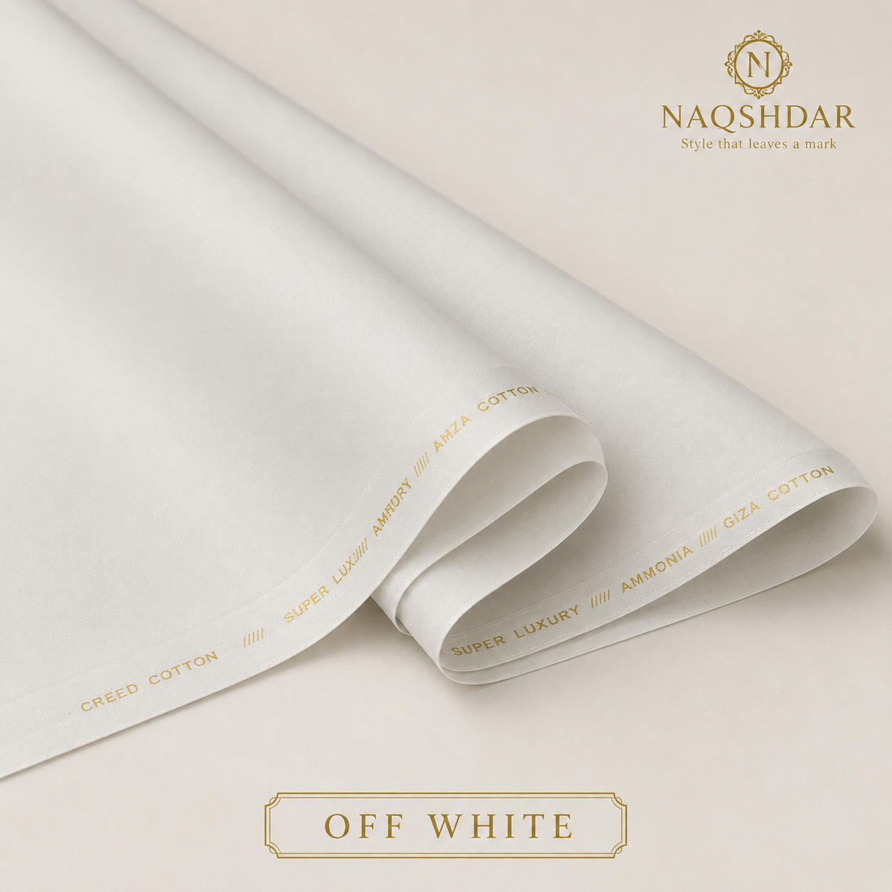 Creed Cotton in Off White – Ahmed Jamal Dyeing liquid ammonia finish