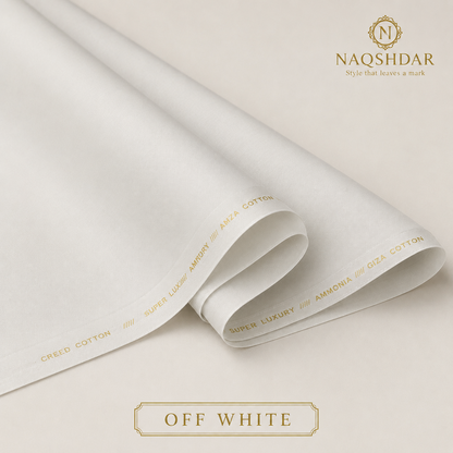 Creed Cotton in Off White – liquid ammonia finished fabric