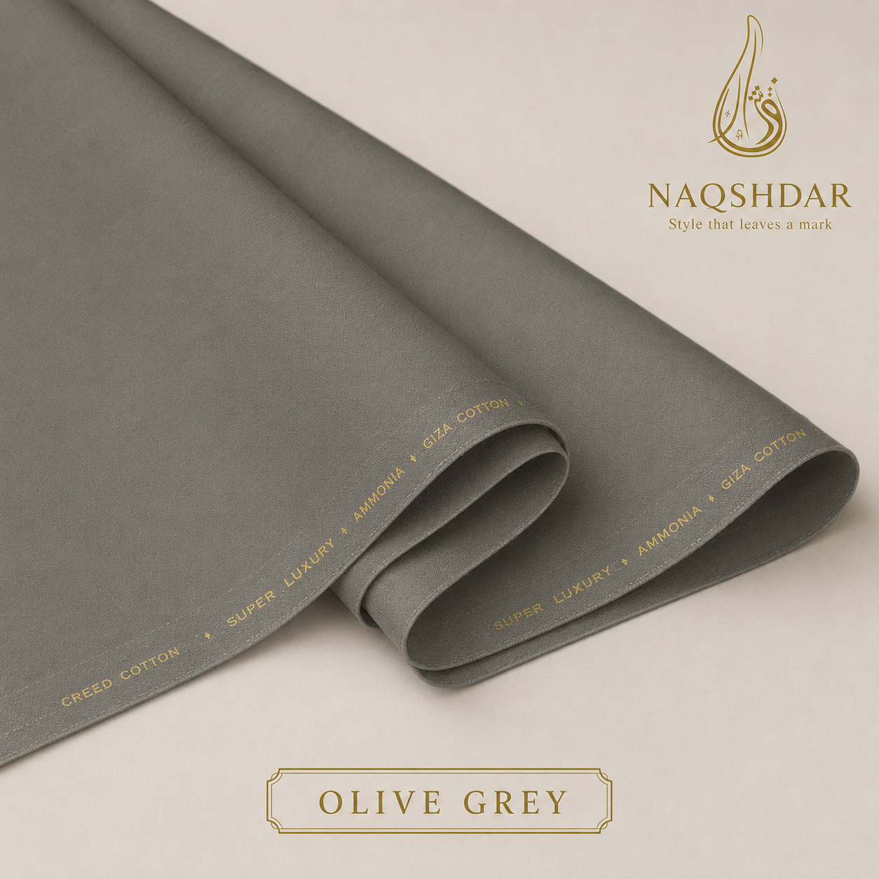 Creed Cotton in Olive Grey – Ahmed Jamal Dyeing liquid ammonia finish