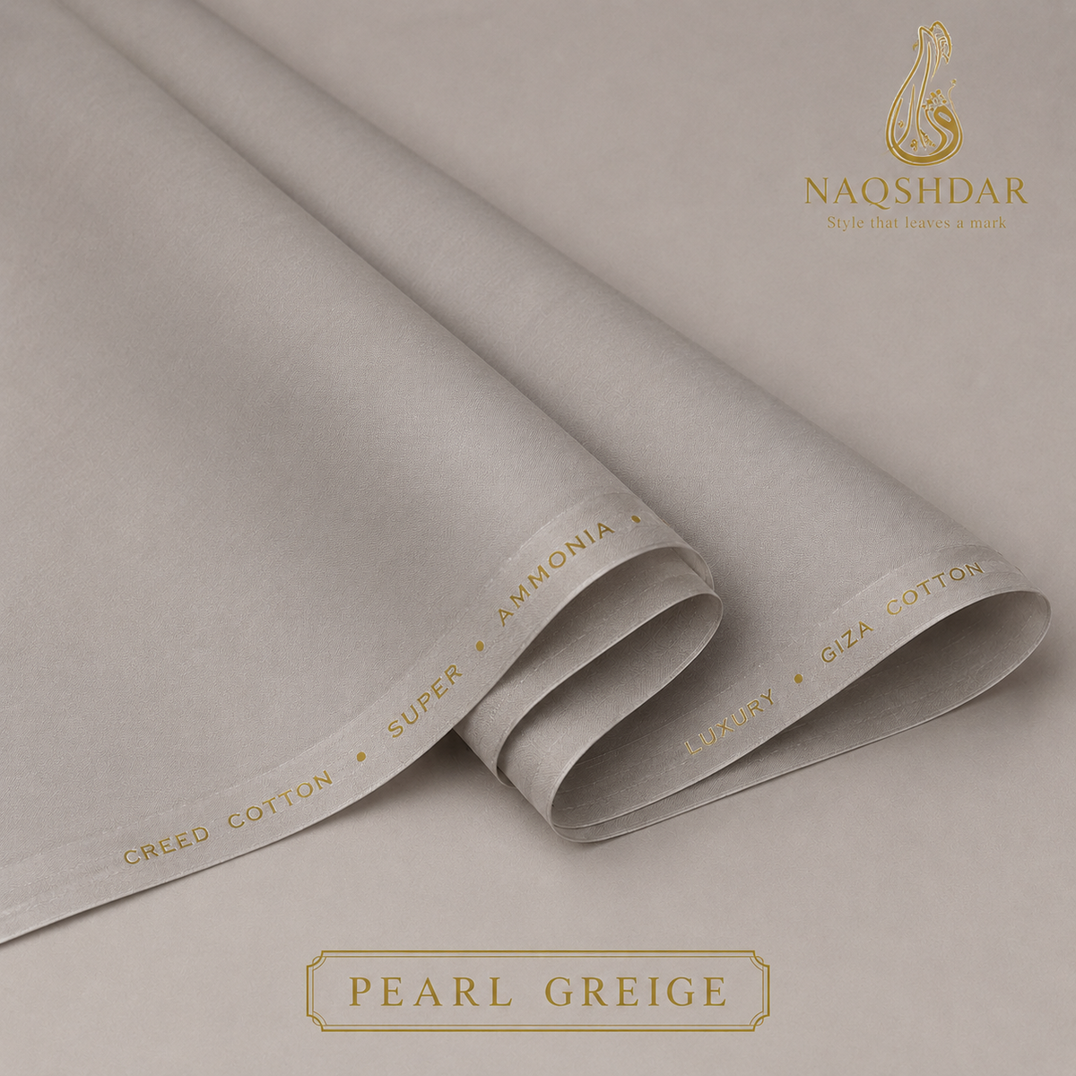 Creed Cotton in Pearl Greige – liquid ammonia finished fabric