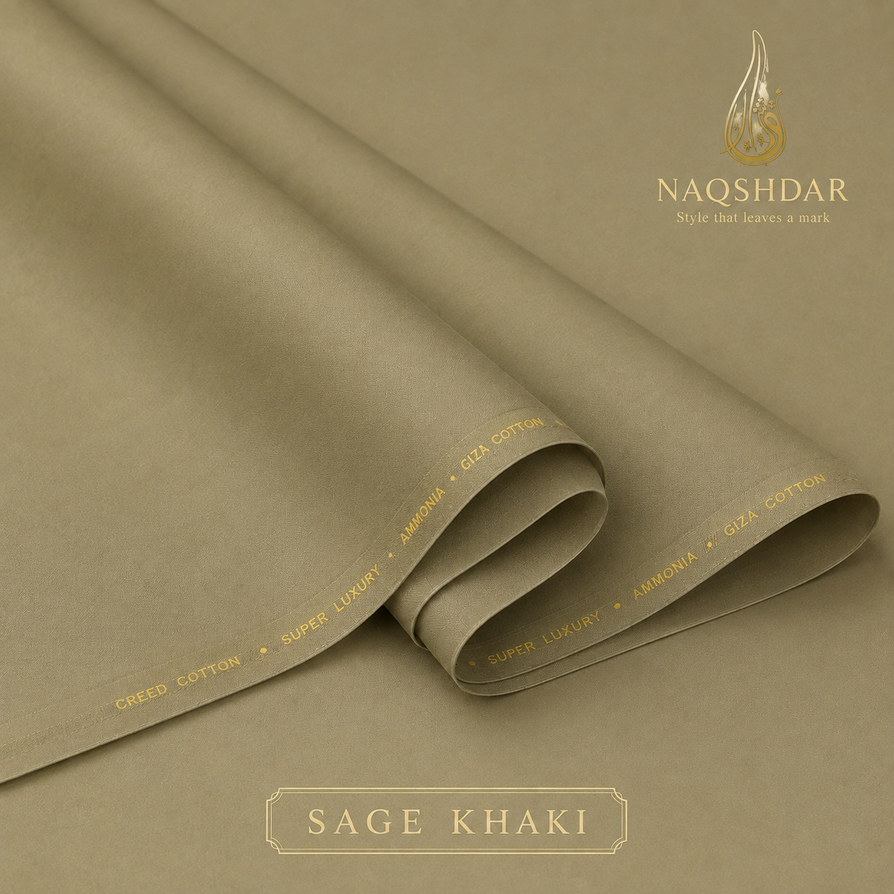 Creed Cotton in Sage Khaki – Ahmed Jamal Dyeing liquid ammonia finish