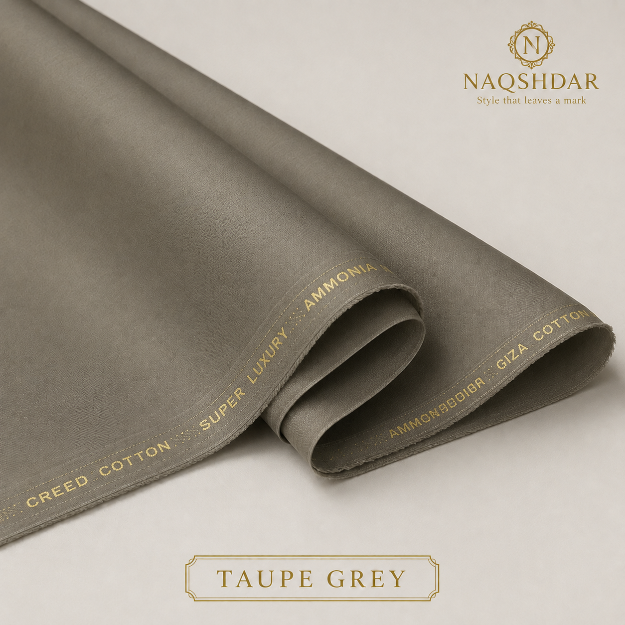 Creed Cotton in Taupe Grey – Ahmed Jamal Dyeing liquid ammonia finish