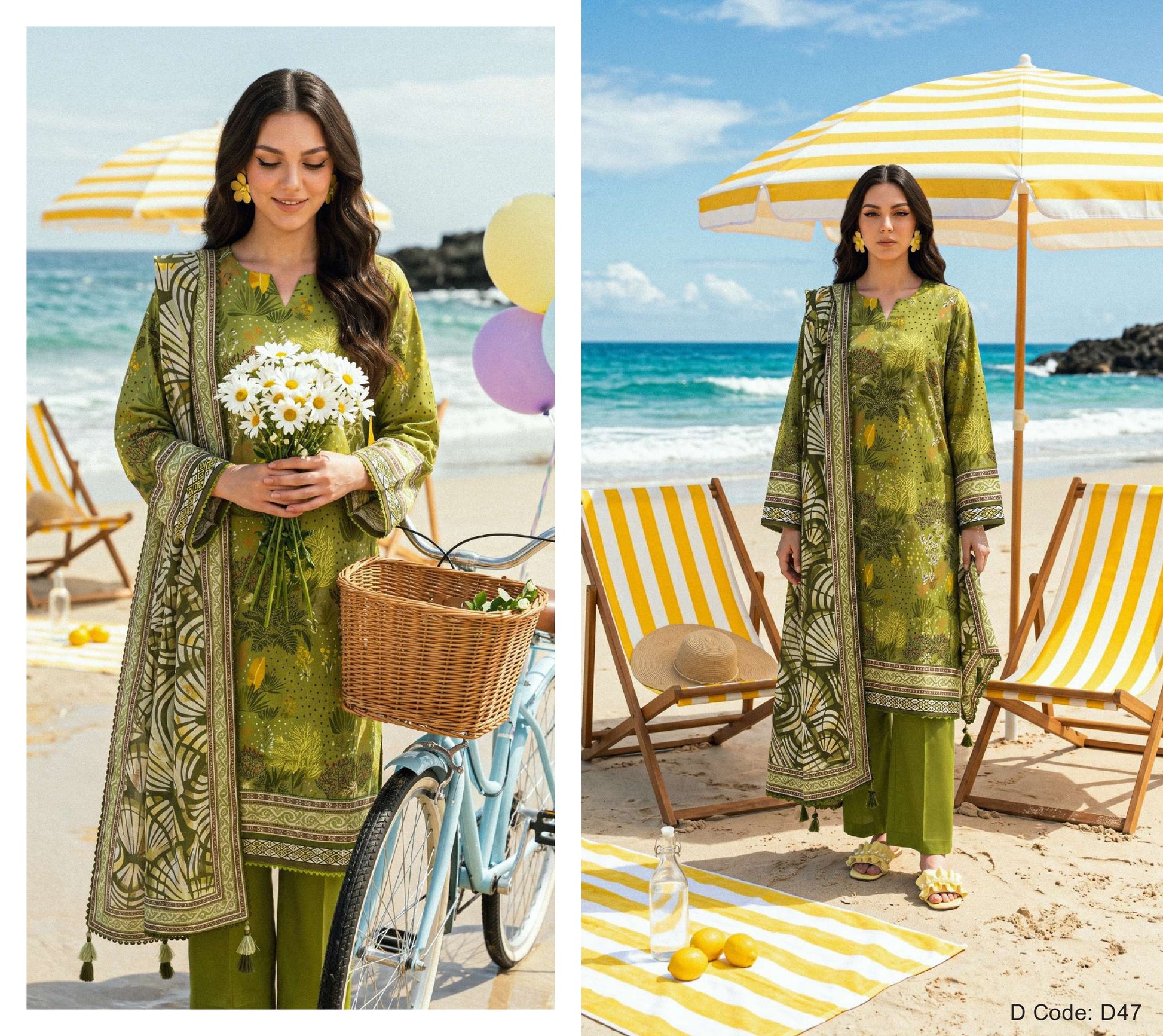 Elaya Prints Premium Lawn 2026 - Design D47 - catalog image 3