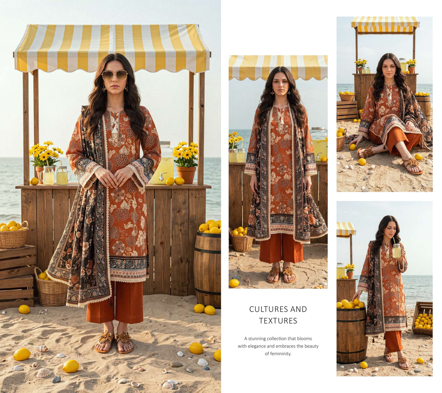 Elaya Prints Premium Lawn 2026 - Design D48 - catalog image 2