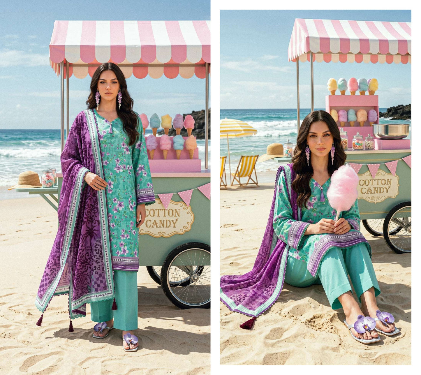 Elaya Prints Premium Lawn 2026 - Design D49 - catalog image 2