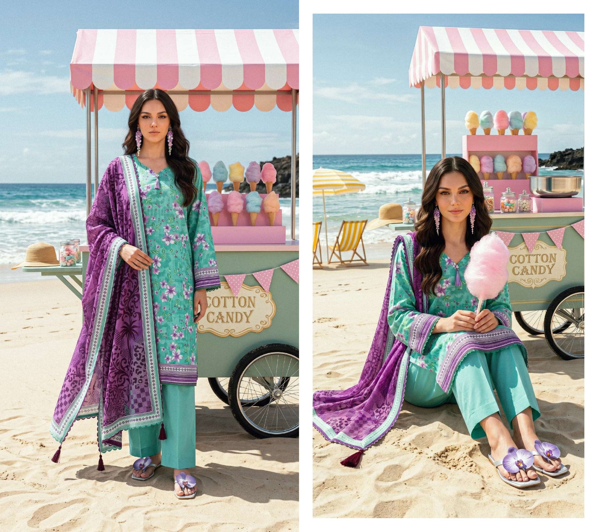 Elaya Prints Premium Lawn 2026 - Design D49 - catalog image 2