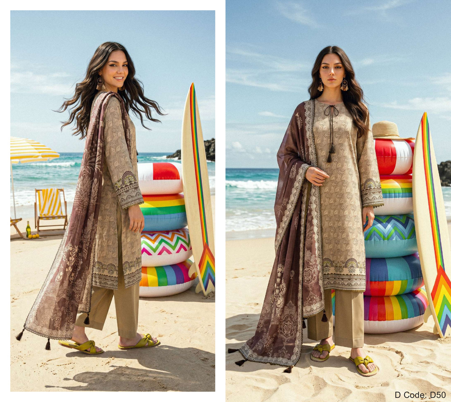Elaya Prints Premium Lawn 2026 - Design D50 - catalog image 2