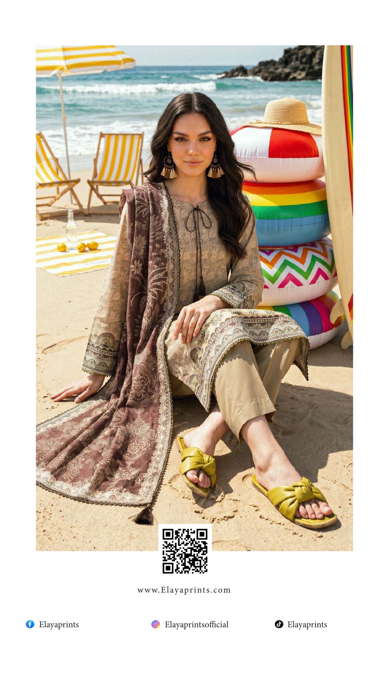 Elaya Prints Premium Lawn 2026 - Design D50 - catalog image 3