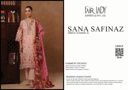 Fair Lady by Sana Safinaz - Design SS-01 full-color 3-piece printed lawn