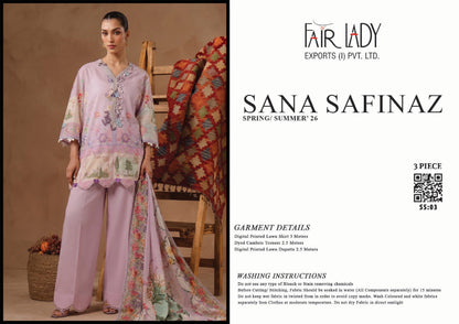 Fair Lady by Sana Safinaz - Design SS-03 full-color 3-piece printed lawn