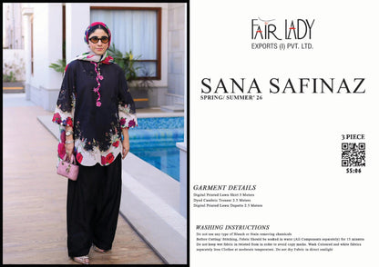 Fair Lady by Sana Safinaz - Design SS-06 full-color 3-piece printed lawn