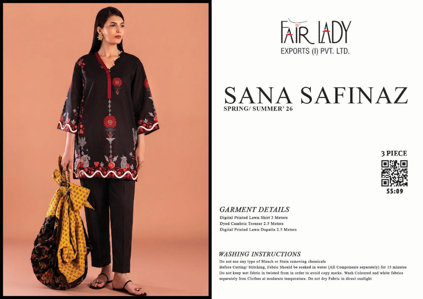 Fair Lady by Sana Safinaz - Design SS-09 full-color 3-piece printed lawn