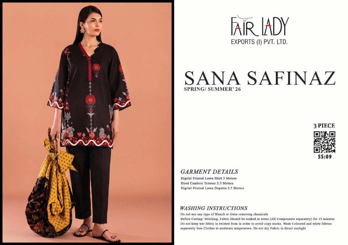 Fair Lady by Sana Safinaz - Design SS-09 full-color 3-piece printed lawn