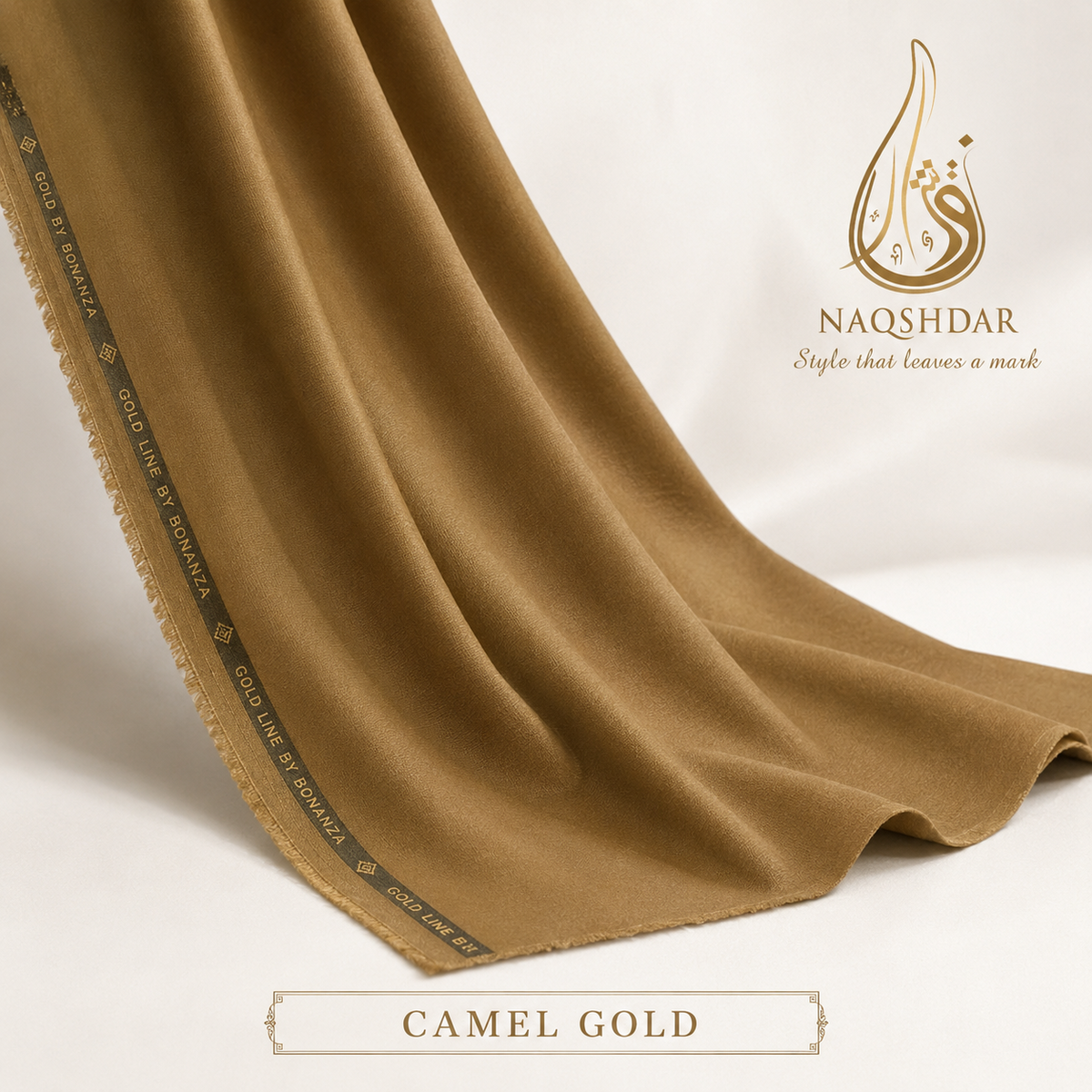 Gold Line by Bonanza men's wash n wear fabric - Camel Gold