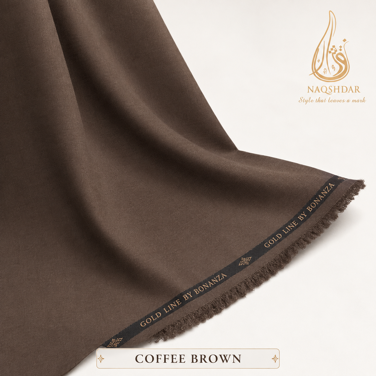 Gold Line by Bonanza men's wash n wear fabric - Coffee Brown