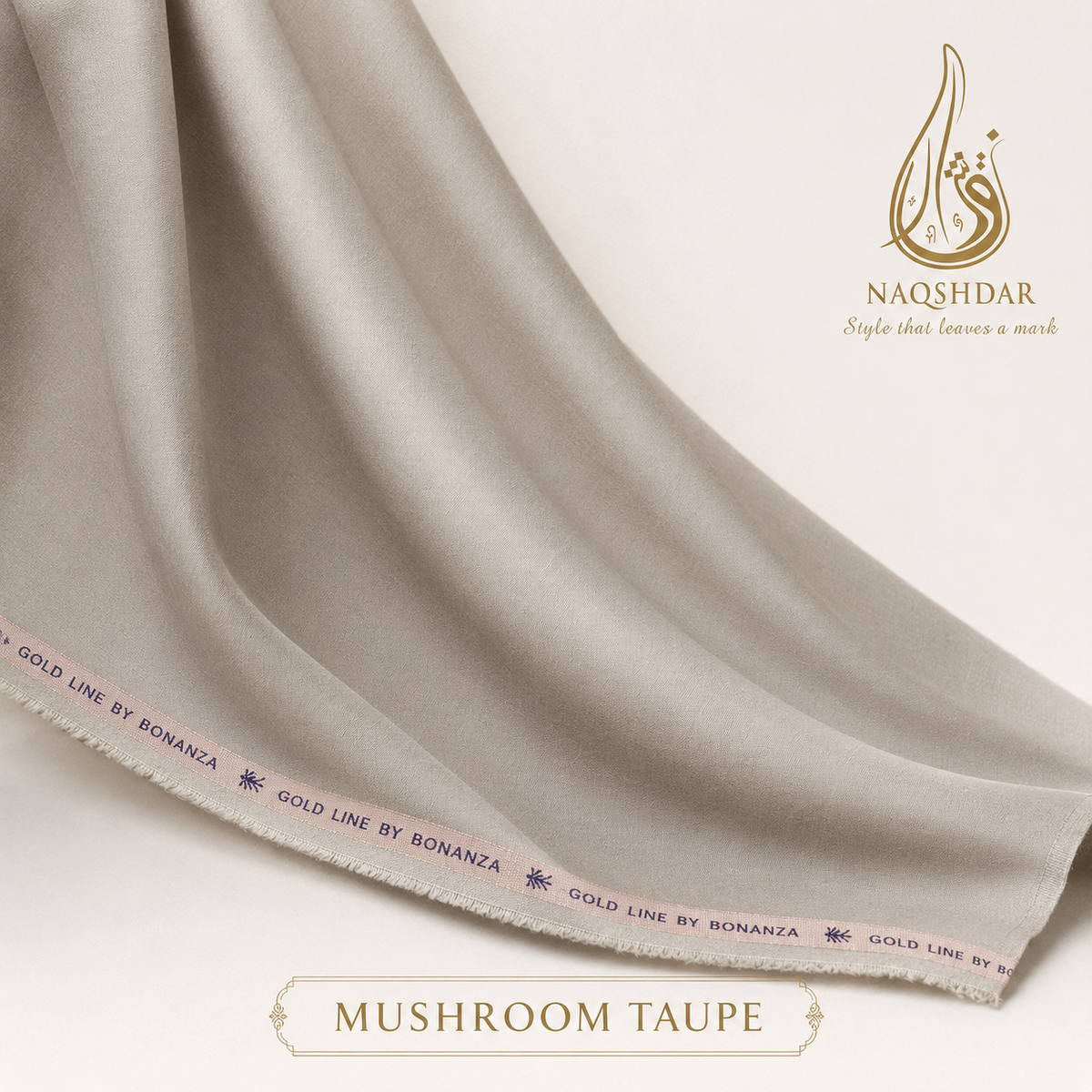 Gold Line by Bonanza men's wash n wear fabric - Mushroom Taupe