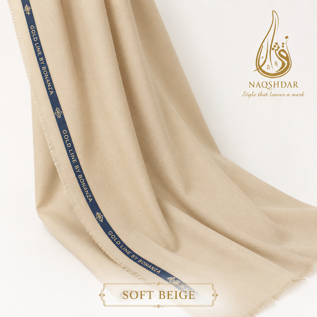 Gold Line by Bonanza men's wash n wear fabric - Soft Beige