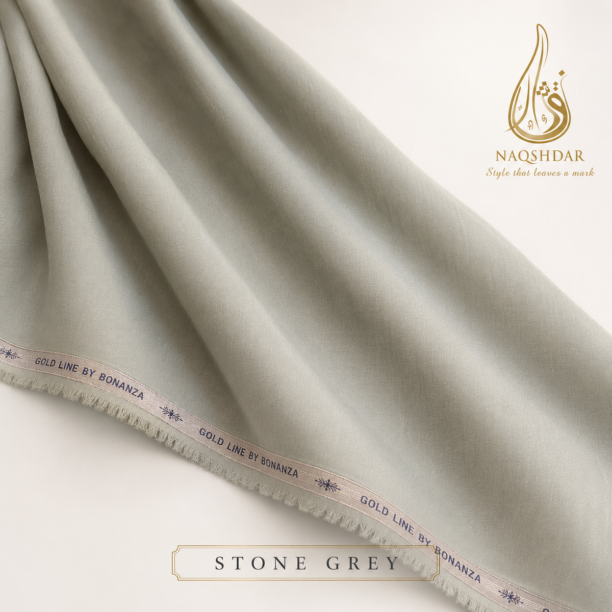 Gold Line by Bonanza men's wash n wear fabric - Stone Grey