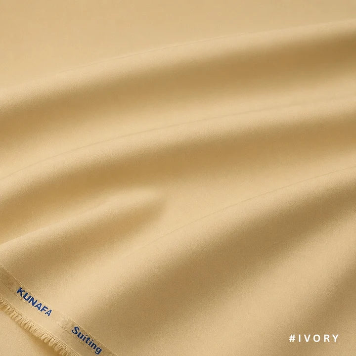 Kunafa Luxe Four Season men’s suiting fabric in Ivory