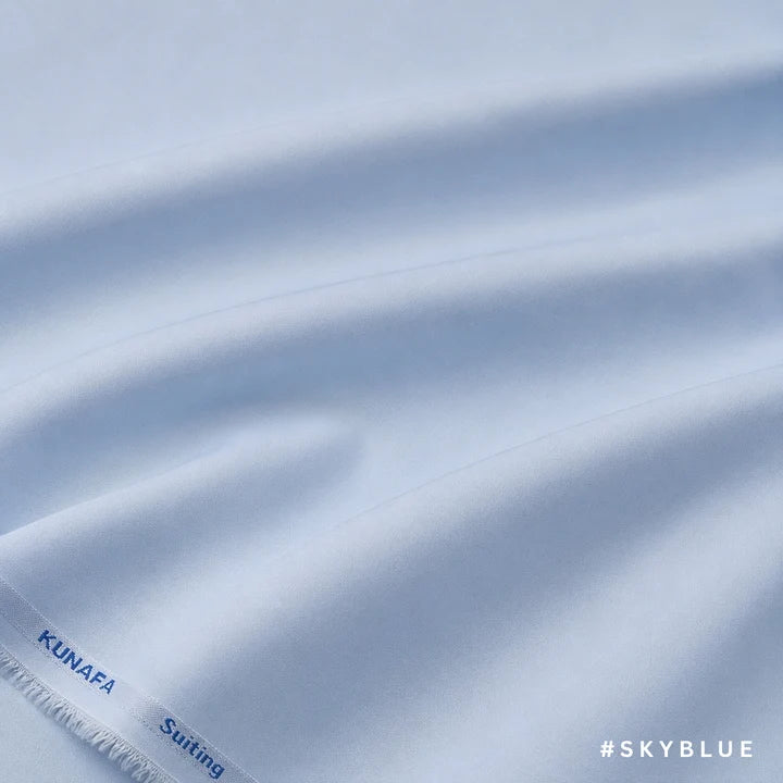 Kunafa Luxe Four Season men’s suiting fabric in Sky Blue