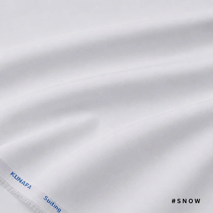 Kunafa Luxe Four Season men’s suiting fabric in Snow