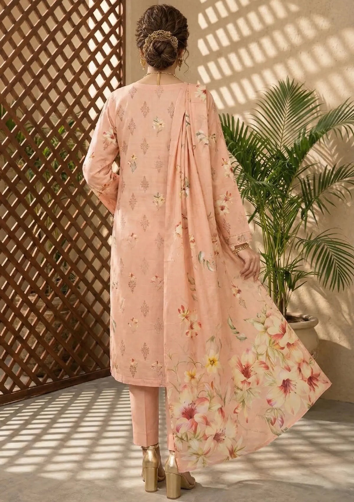Blush Lily 3PC Broshia Lawn back view