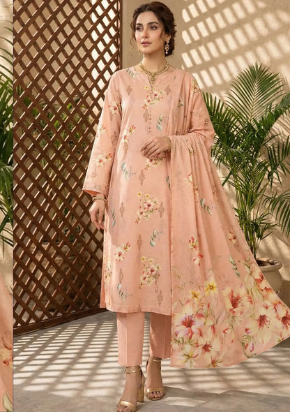 Blush Lily 3PC Broshia Lawn front styling view