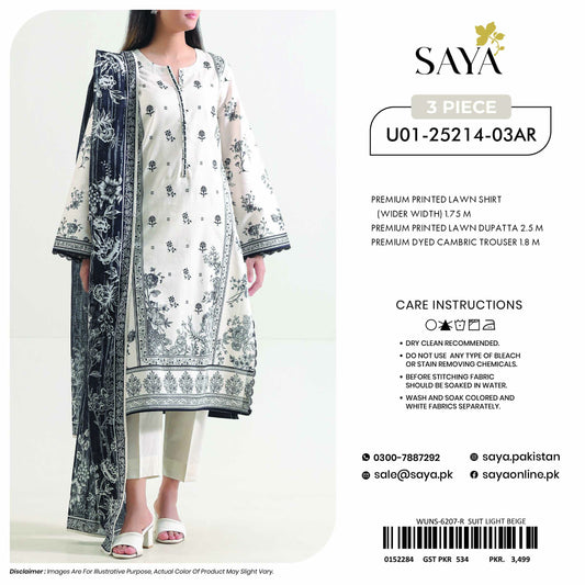 Saya Lawn U01-25214-03AR original 3-piece design