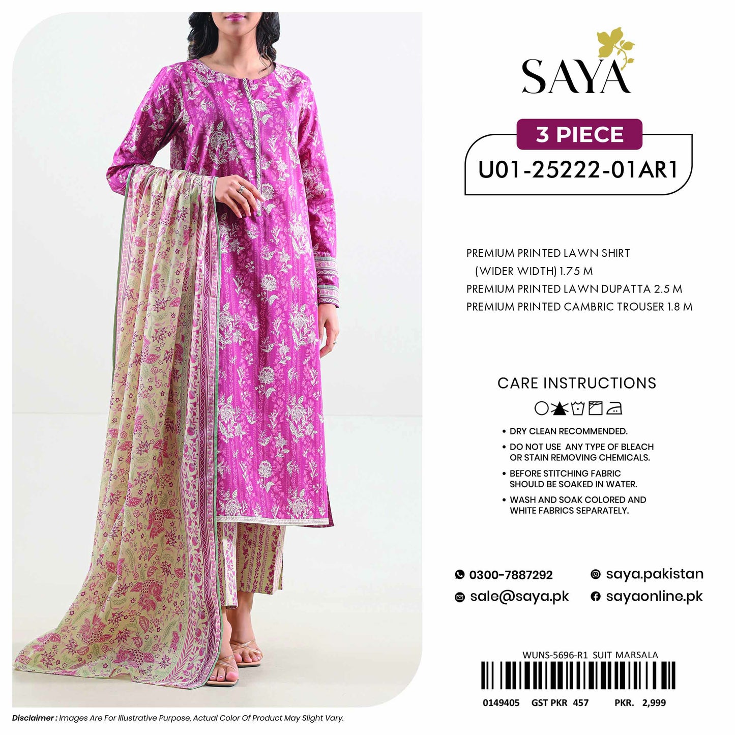 Saya Lawn U01-25222-01AR1 original 3-piece design