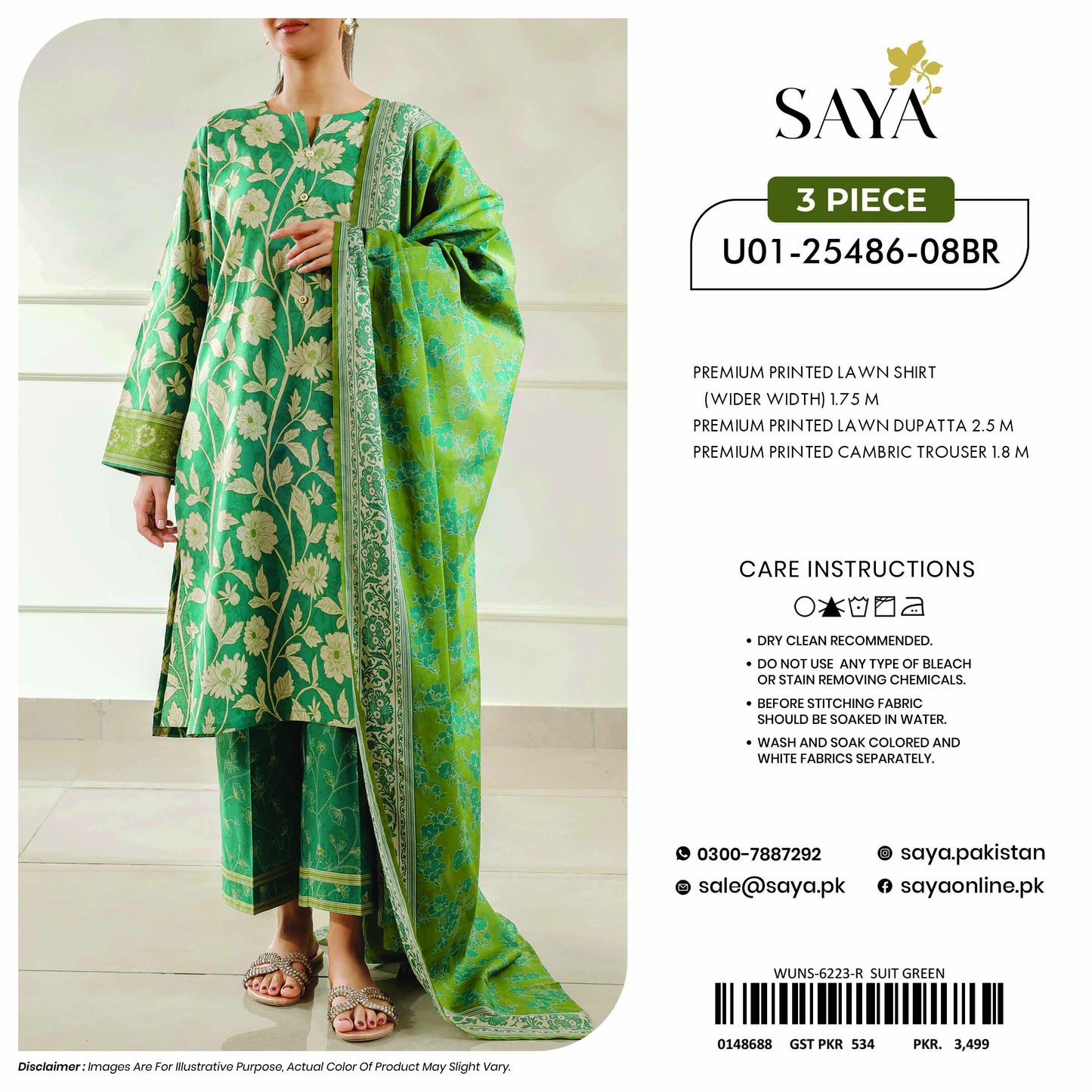 Saya Lawn U01-25486-08BR original 3-piece design