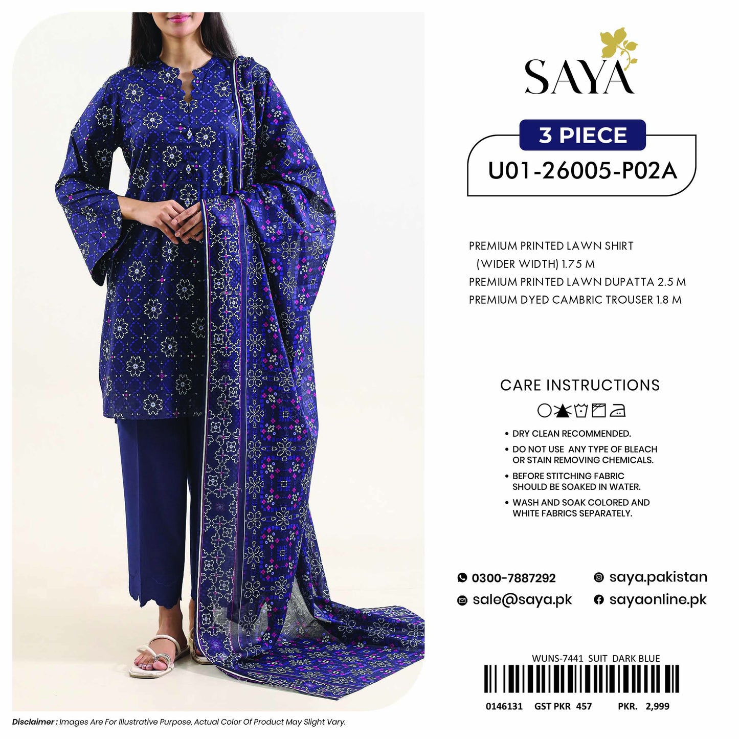 Saya Lawn U01-26005-P02A original 3-piece design