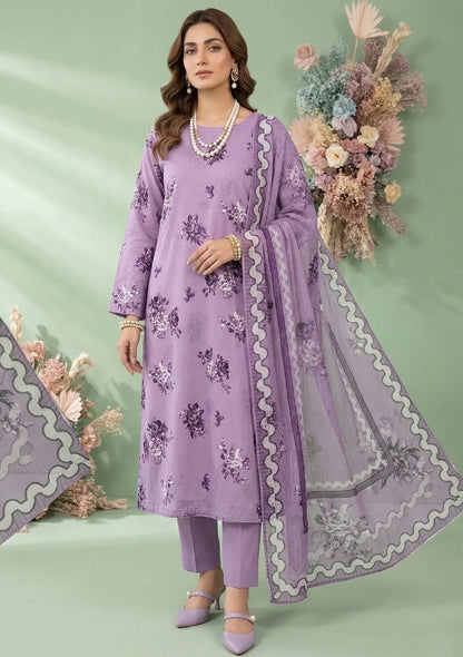 Lilac Muse 3PC Printed Lawn front view