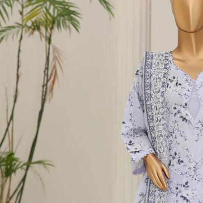 Azure Whisper Light Blue embroidered lawn shirt neckline detail
