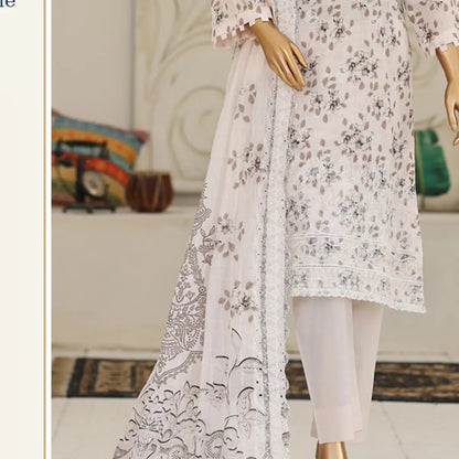 Ivory Garden Ivory White scalloped voile dupatta and shirt border detail