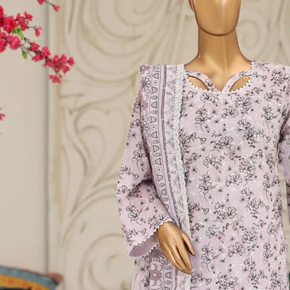 Coral Mist Coral Peach embroidered lawn shirt neckline detail