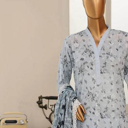 Mint Veil Mint Green embroidered lawn shirt neckline detail