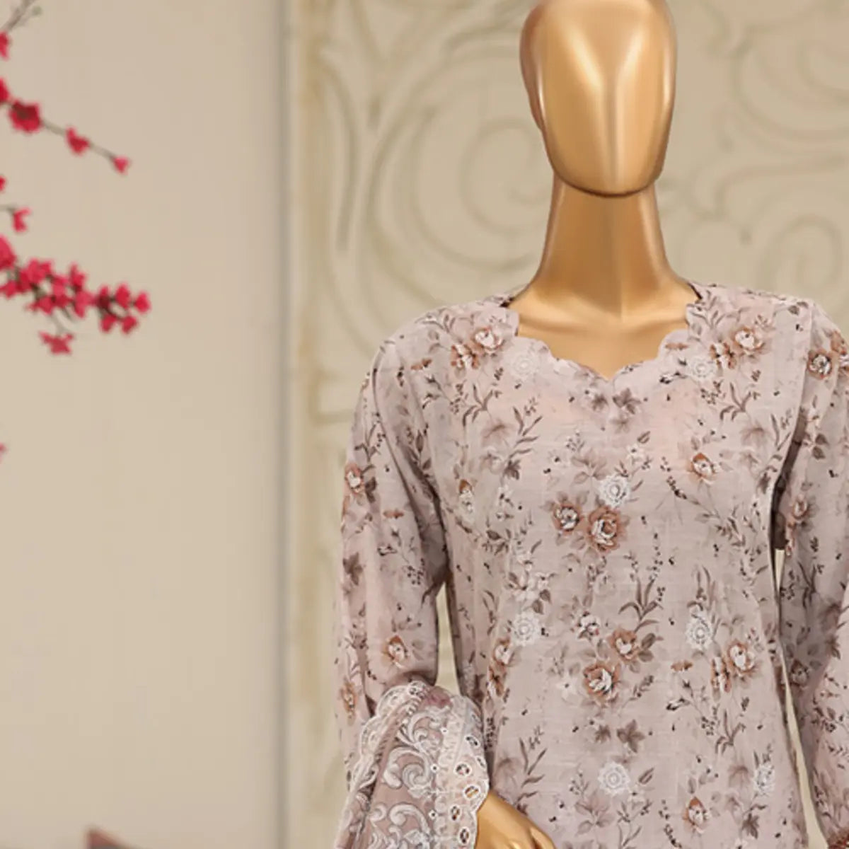 Hazel Bloom Hazel Shades embroidered lawn shirt neckline detail