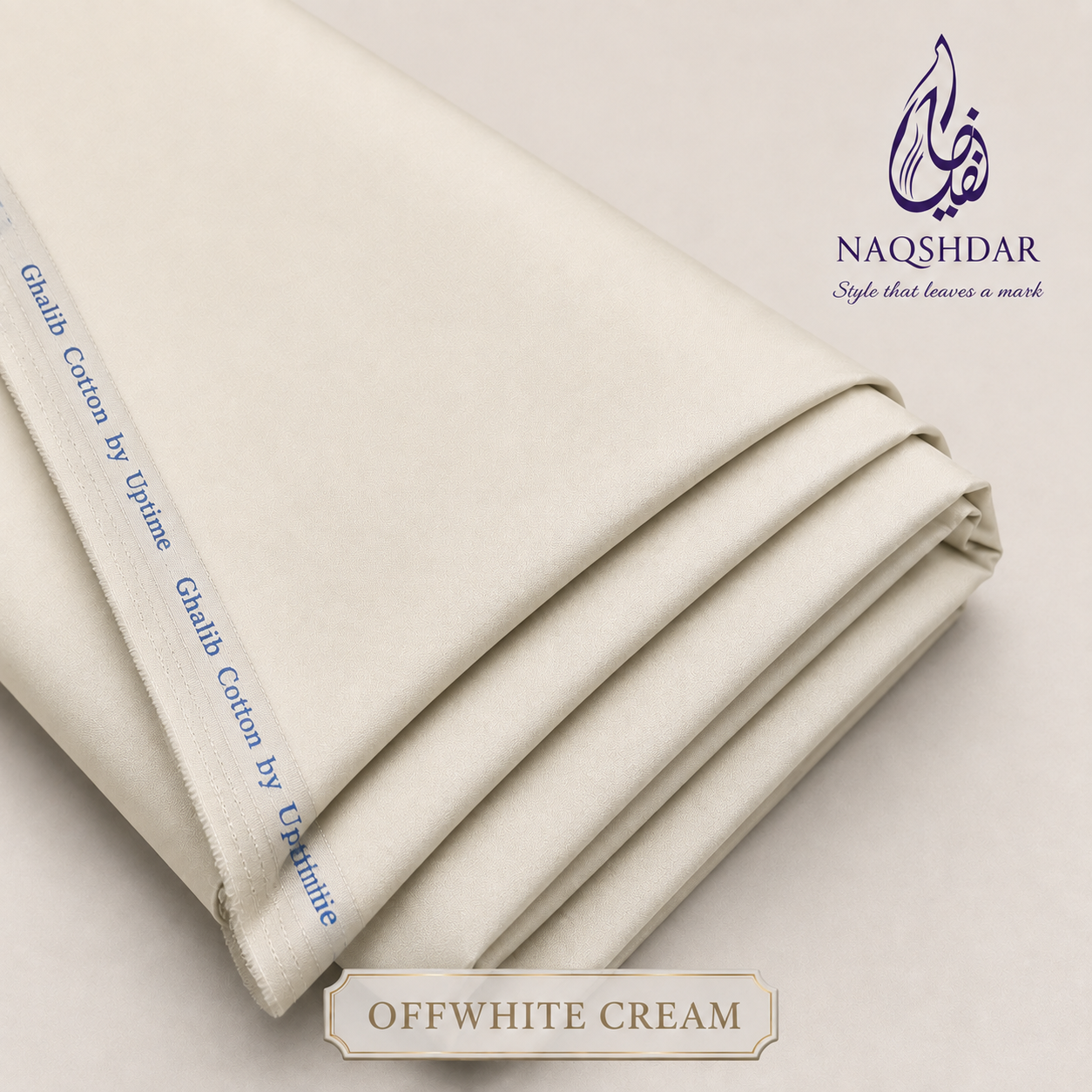 Uptime Ghalib Cotton in Offwhite Cream